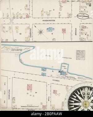 Bild 2 von Sanborn Fire Insurance Map aus Sackets Harbor, Jefferson County, New York. August 1884A. 2 Blatt(e), Amerika, Straßenkarte mit einem Kompass Aus Dem 19. Jahrhundert Stockfoto