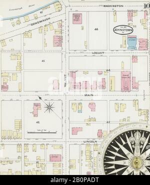 Bild 10 von Sanborn Fire Insurance Map aus Johnstown, Cambria County, Pennsylvania. August 1891. 21 Blatt(e), Amerika, Straßenkarte mit einem Kompass Aus Dem 19. Jahrhundert Stockfoto