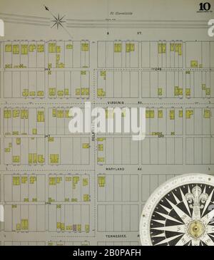 Bild 11 von Sanborn Fire Insurance Map aus Johnstown, Cambria County, Pennsylvania. Im Jahr 1895. 52 Blatt(e). Bound, Amerika, Straßenkarte mit einem Kompass Aus Dem 19. Jahrhundert Stockfoto