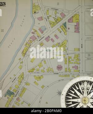 Bild 24 von Sanborn Fire Insurance Map aus Johnstown, Cambria County, Pennsylvania. Im Jahr 1895. 52 Blatt(e). Bound, Amerika, Straßenkarte mit einem Kompass Aus Dem 19. Jahrhundert Stockfoto