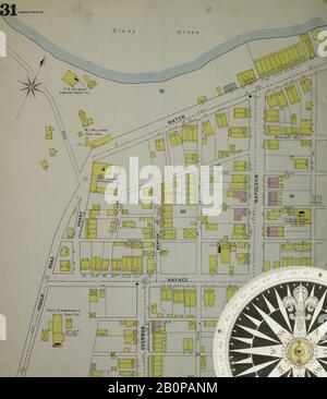 Bild 32 von Sanborn Fire Insurance Map aus Johnstown, Cambria County, Pennsylvania. Im Jahr 1895. 52 Blatt(e). Bound, Amerika, Straßenkarte mit einem Kompass Aus Dem 19. Jahrhundert Stockfoto