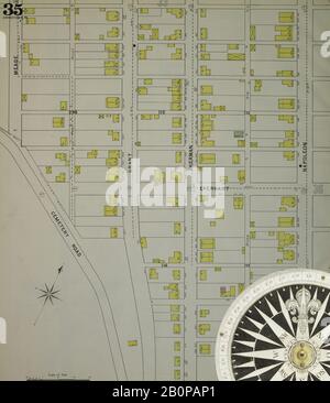 Bild 36 von Sanborn Fire Insurance Map aus Johnstown, Cambria County, Pennsylvania. Im Jahr 1895. 52 Blatt(e). Bound, Amerika, Straßenkarte mit einem Kompass Aus Dem 19. Jahrhundert Stockfoto