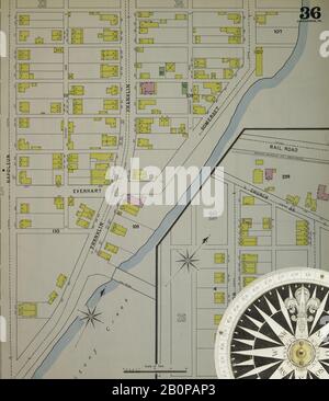 Bild 37 von Sanborn Fire Insurance Map aus Johnstown, Cambria County, Pennsylvania. Im Jahr 1895. 52 Blatt(e). Bound, Amerika, Straßenkarte mit einem Kompass Aus Dem 19. Jahrhundert Stockfoto