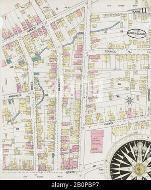 Bild 11 von Sanborn Fire Insurance Map aus Schenectady, Schenectady County, New York. Okt. 23 Blatt(e), Amerika, Straßenkarte mit einem Kompass Aus Dem 19. Jahrhundert Stockfoto