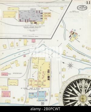 Bild 11 von Sanborn Fire Insurance Map aus Lewistown, Mifflin County, Pennsylvania. Sep. 11 Blatt(e), Amerika, Straßenkarte mit einem Kompass Aus Dem 19. Jahrhundert Stockfoto