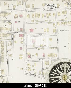 Bild 10 von Sanborn Fire Insurance Map aus McKeesport, Allegheny County, Pennsylvania. Sep. 15 Blatt(e), Amerika, Straßenkarte mit einem Kompass Aus Dem 19. Jahrhundert Stockfoto