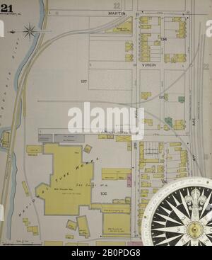 Bild 22 von Sanborn Fire Insurance Map aus McKeesport, Allegheny County, Pennsylvania. 1894. 40 Blatt(e). Bound, Amerika, Straßenkarte mit einem Kompass Aus Dem 19. Jahrhundert Stockfoto