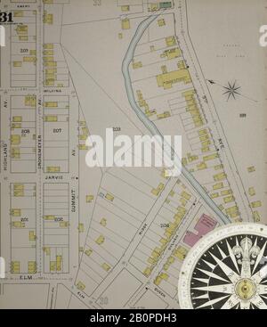 Bild 32 von Sanborn Fire Insurance Map aus McKeesport, Allegheny County, Pennsylvania. 1894. 40 Blatt(e). Bound, Amerika, Straßenkarte mit einem Kompass Aus Dem 19. Jahrhundert Stockfoto