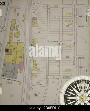 Bild 36 von Sanborn Fire Insurance Map aus McKeesport, Allegheny County, Pennsylvania. 1894. 40 Blatt(e). Bound, Amerika, Straßenkarte mit einem Kompass Aus Dem 19. Jahrhundert Stockfoto