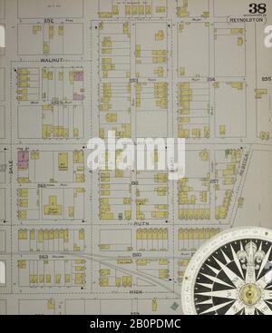 Bild 39 von Sanborn Fire Insurance Map aus McKeesport, Allegheny County, Pennsylvania. 1894. 40 Blatt(e). Bound, Amerika, Straßenkarte mit einem Kompass Aus Dem 19. Jahrhundert Stockfoto