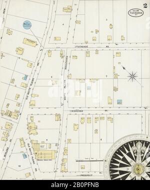 Bild 2 von Sanborn Fire Insurance Map aus Tuckahoe, Westchester County, New York. Apr. 1898. 5 Blatt(e), Amerika, Straßenkarte mit einem Kompass Aus Dem 19. Jahrhundert Stockfoto