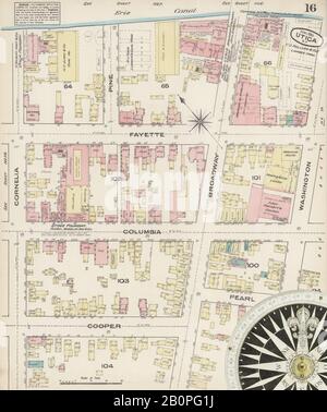 Bild 16 von Sanborn Fire Insurance Map aus Utica, Oneida County, New York. Apr. 20 Blatt(e), Amerika, Straßenkarte mit einem Kompass Aus Dem 19. Jahrhundert Stockfoto