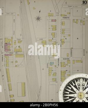Bild 11 von Sanborn Fire Insurance Map aus Allegheny, Allegheny County, Pennsylvania. 1893. 125 Blatt(e). Bound, Amerika, Straßenkarte mit einem Kompass Aus Dem 19. Jahrhundert Stockfoto