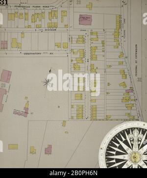 Bild 32 von Sanborn Fire Insurance Map aus Allegheny, Allegheny County, Pennsylvania. 1893. 125 Blatt(e). Bound, Amerika, Straßenkarte mit einem Kompass Aus Dem 19. Jahrhundert Stockfoto