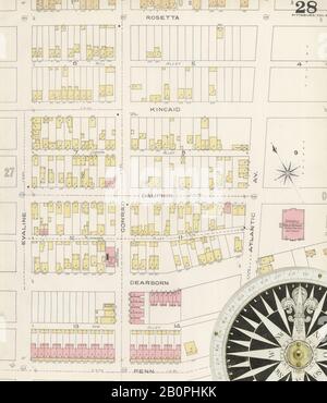 Bild 29 von Sanborn Fire Insurance Map aus Pittsburgh, Allegheny County, Pennsylvania. 1893 Vol. 3. 109 Blatt(e). Bound, Amerika, Straßenkarte mit einem Kompass Aus Dem 19. Jahrhundert Stockfoto