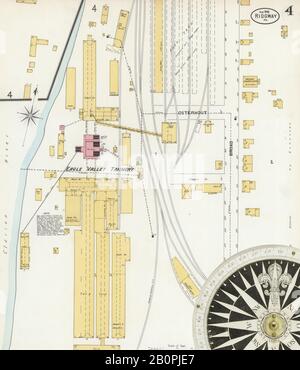 Bild 4 von Sanborn Fire Insurance Map aus Ridgway, Elk County, Pennsylvania. August 1898. 6 Blatt(e), Amerika, Straßenkarte mit einem Kompass Aus Dem 19. Jahrhundert Stockfoto