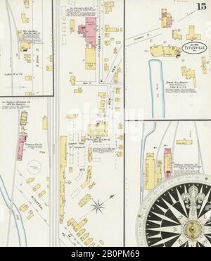 Bild 15 von Sanborn Fire Insurance Map aus Titusville, Crawford County, Pennsylvania. Okt 1898. 18 Blatt(e), Amerika, Straßenkarte mit einem Kompass Aus Dem 19. Jahrhundert Stockfoto