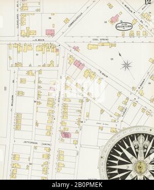 Bild 12 von Sanborn Fire Insurance Map aus Uniontown, Fayette County, Pennsylvania. Oktober 1896. 13 Blatt(e), Amerika, Straßenkarte mit einem Kompass Aus Dem 19. Jahrhundert Stockfoto