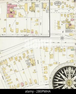 Bild 10 von Sanborn Fire Insurance Map aus Warren, Warren County, Pennsylvania. März 1898. 17 Blatt(e), Amerika, Straßenkarte mit einem Kompass Aus Dem 19. Jahrhundert Stockfoto