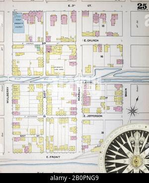 Bild 25 von Sanborn Fire Insurance Map aus Williamsport, Lycoming County, Pennsylvania. Im Jahre 1891. 56 Blatt(e). Bound, Amerika, Straßenkarte mit einem Kompass Aus Dem 19. Jahrhundert Stockfoto