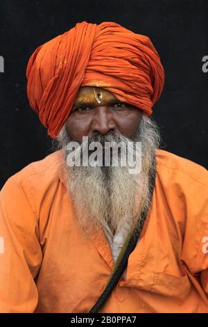 Das Bild von Warkari oder Pilgrim Mann in der Nähe von Pune, Maharashtra, Indien, asien Stockfoto