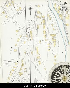 Bild 27 von Sanborn Fire Insurance Map aus Barre, Washington County, Vermont. Dez 1910. 34 Blatt(e), Amerika, Straßenkarte mit einem Kompass Aus Dem 19. Jahrhundert Stockfoto