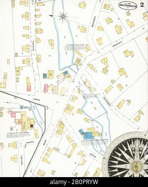 Bild 2 von Sanborn Fire Insurance Map aus North Bennington, Bennington County, Vermont. Juli 1906. 5 Blatt(e), Amerika, Straßenkarte mit einem Kompass Aus Dem 19. Jahrhundert Stockfoto