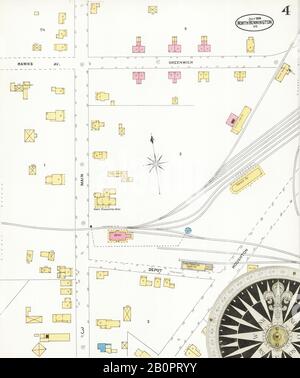 Bild 4 von Sanborn Fire Insurance Map aus North Bennington, Bennington County, Vermont. Juli 1906. 5 Blatt(e), Amerika, Straßenkarte mit einem Kompass Aus Dem 19. Jahrhundert Stockfoto