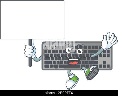 Ein Bild der schwarzen Cartoon-Figur mit Brett Stock Vektor