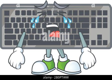 Ein weinender schwarzer Maskottchen-Stil Stock Vektor