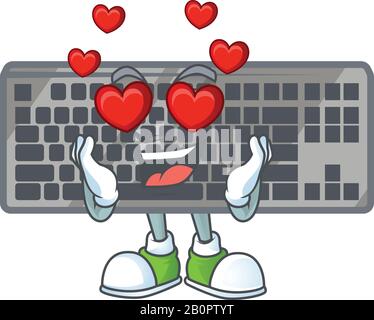 Ein romantischer schwarzer Cartoon-Maskottchen-Stil Stock Vektor