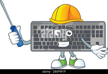 Smart automobile schwarze Tastatur im Cartoon-Stil Stock Vektor