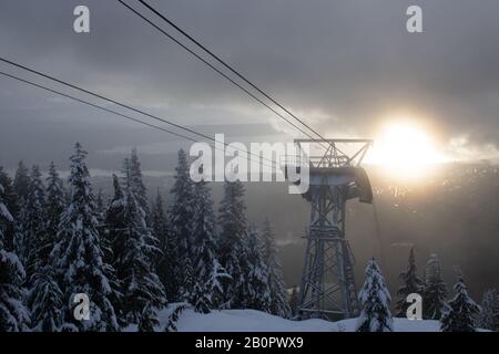 Skigebiet Grouse Mountain Stockfoto