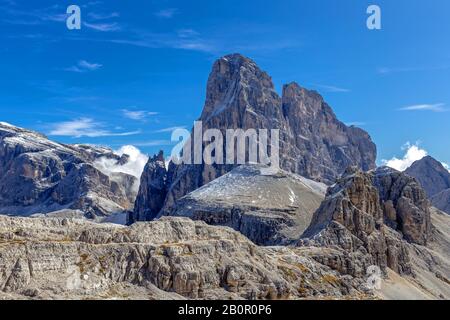 Paternkofel Berg-Nordwand, Dolden, Südtirol Stockfoto