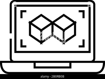 Blöcke Symbol für Übersetzungslinie, Konzeptzeichen, Konturvektorabbildung, lineares Symbol. Stock Vektor