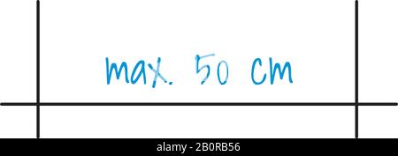 Schematische Abstandsberechnung zwischen einigen verbundenen Punkten oder Objekten. Darstellung des Stock-Vektors auf weißem Hintergrund isoliert. Stock Vektor