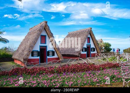 A-Frame-Häuser, Santana, Madeira Stockfoto