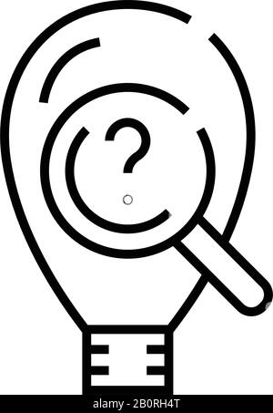 Symbol für eintretende Ideenlinie, Konzeptzeichen, Konturvektorabbildung, lineares Symbol. Stock Vektor