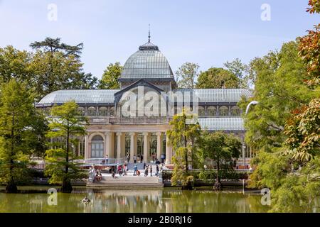 Cristal Palace Palacio de Cristal, Retiro Park, Parque del Buen Retiro, Madrid, Spanien Stockfoto