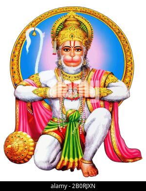 Indianischer gott Affe heilige hanuman jayanti Illustration Stockfoto