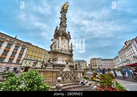 Blick ins Zentrum von Linz Stockfoto