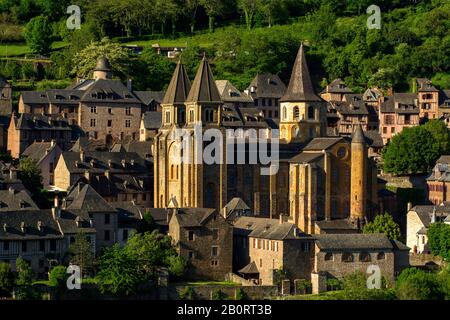 Conques, die schönsten Dörfer Frankreichs, das Departement Aveyron, Occitanie, Frankreich Stockfoto