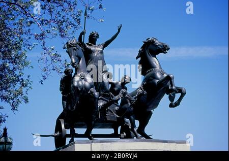 Boudica oder Boudicca, auch Boadicea oder Boudicea genannt, und im walisischen als Buddug, war eine Königin des britischen keltischen Iceni-Stammes. Stockfoto