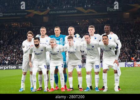 Kopenhagen, Dänemark. Februar 2020. Die Aufstellung des FC Kopenhagen zum UEFA Europa League-Spiel zwischen dem FC Kopenhagen und Celtic im Telia Parken in Kopenhagen. (Foto Credit: Gonzales Foto/Alamy Live News Stockfoto