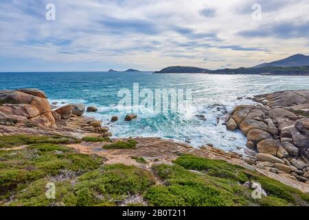 Landschaft am Squeaky Beach, Australien, Victoria, Wilsons Promontory National Park Stockfoto