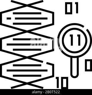 Symbol für biologische Forschungslinien, Konzeptzeichen, Konturvektorabbildung, lineares Symbol. Stock Vektor