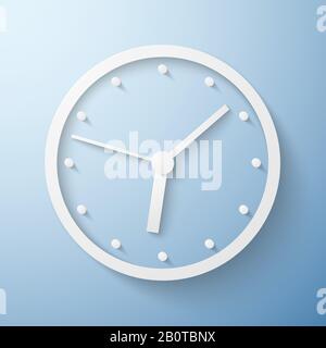 Origami Papieruhr, abstrakter Zeitvektor Geschäftskonzept Hintergrund. Abbildung: Weiße Uhr Stock Vektor