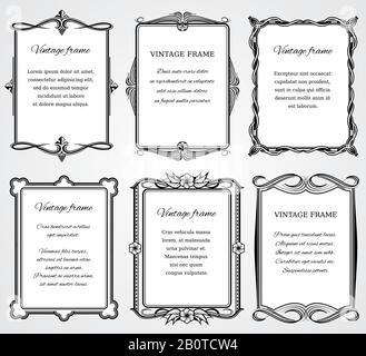 viktorianische Grenzrahmen im vintage Vector für das Zertifikat- und Buchdesign viktorianische Grußformatvorlagen Illustration Stock Vektor