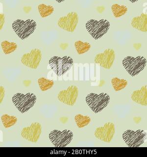Nahtlose Vektormuster mit Herzen Stock Vektor