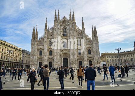 Mailand, Italien. Februar 2020. Blick auf den Mailänder Dom oder den Mailänder Dom. Kredit: Diego Puletto/SOPA Images/ZUMA Wire/Alamy Live News Stockfoto